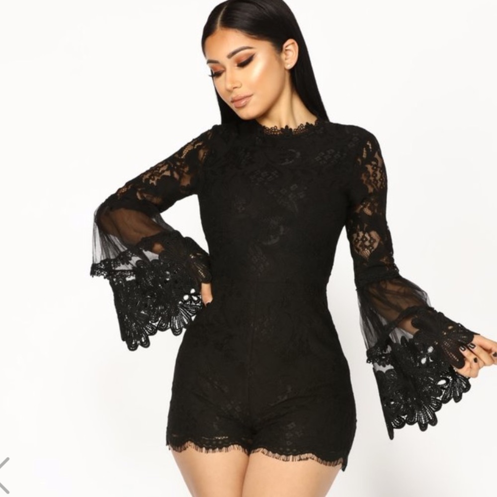 Black lace romper